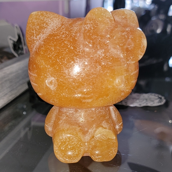 Orange Calcite Hello Kitty Crystal - Picture 5 of 6
